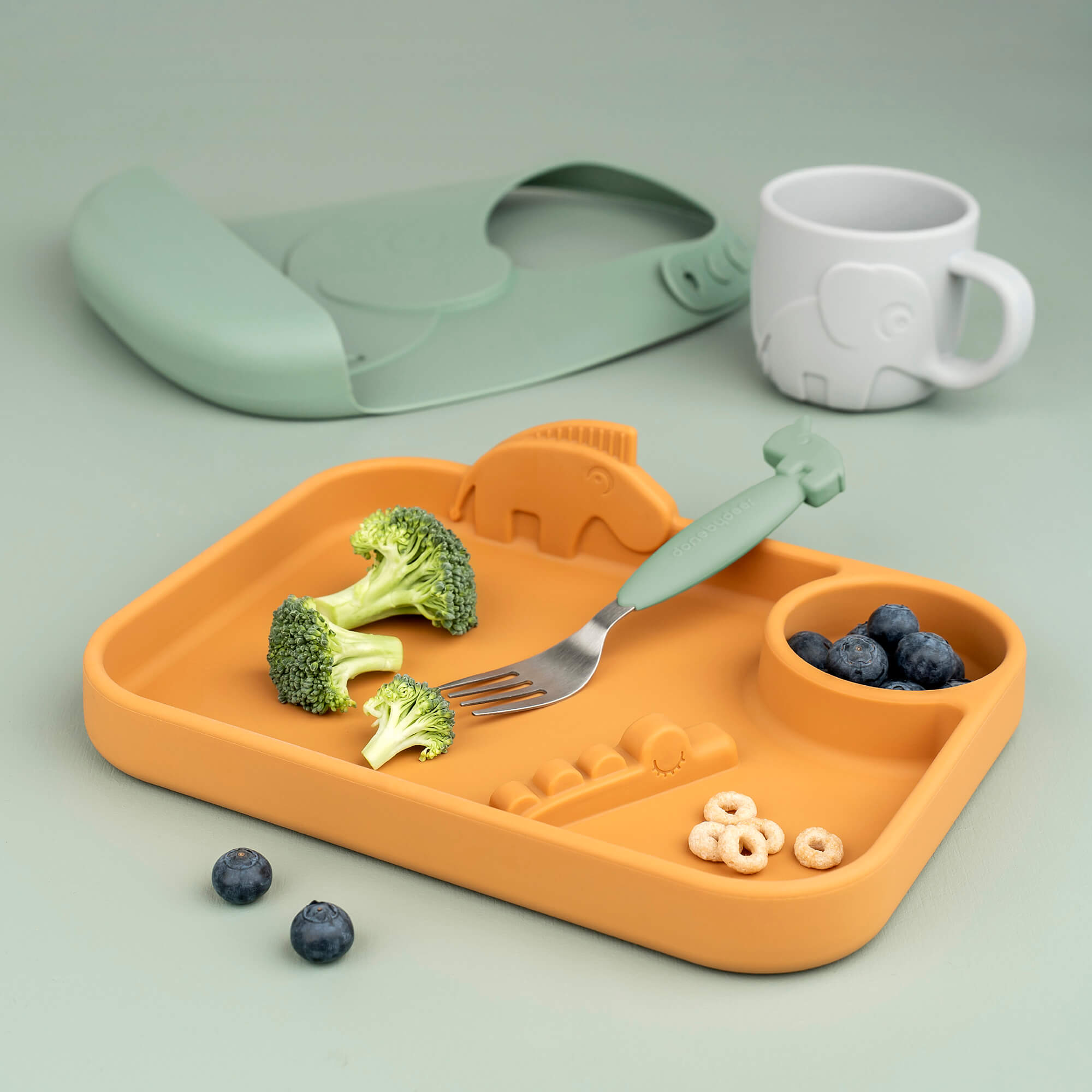 Set de Couverts Easy-grip Deer friends - Vert