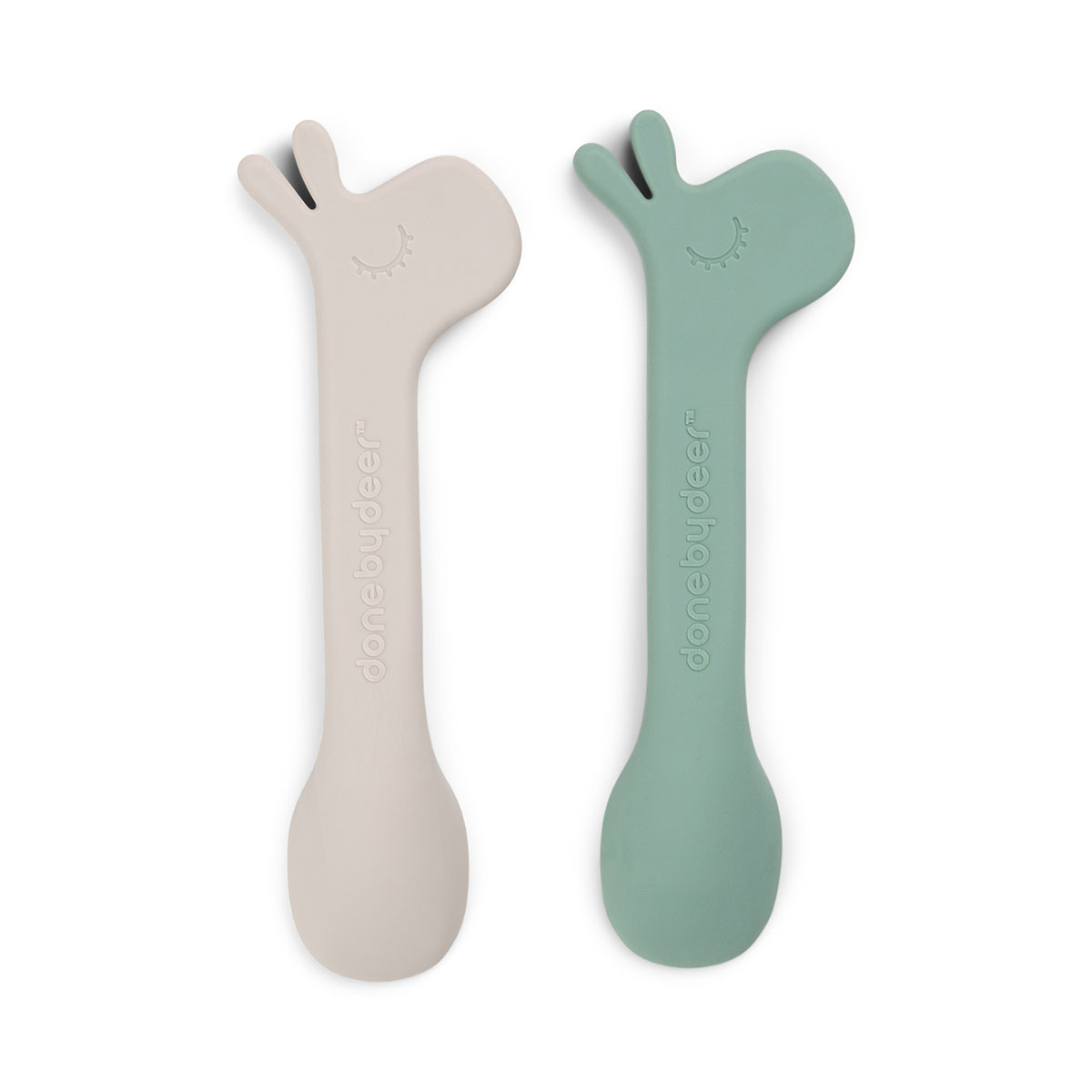 Set de 2 cuillères en silicone - Lalee Vert et Sable