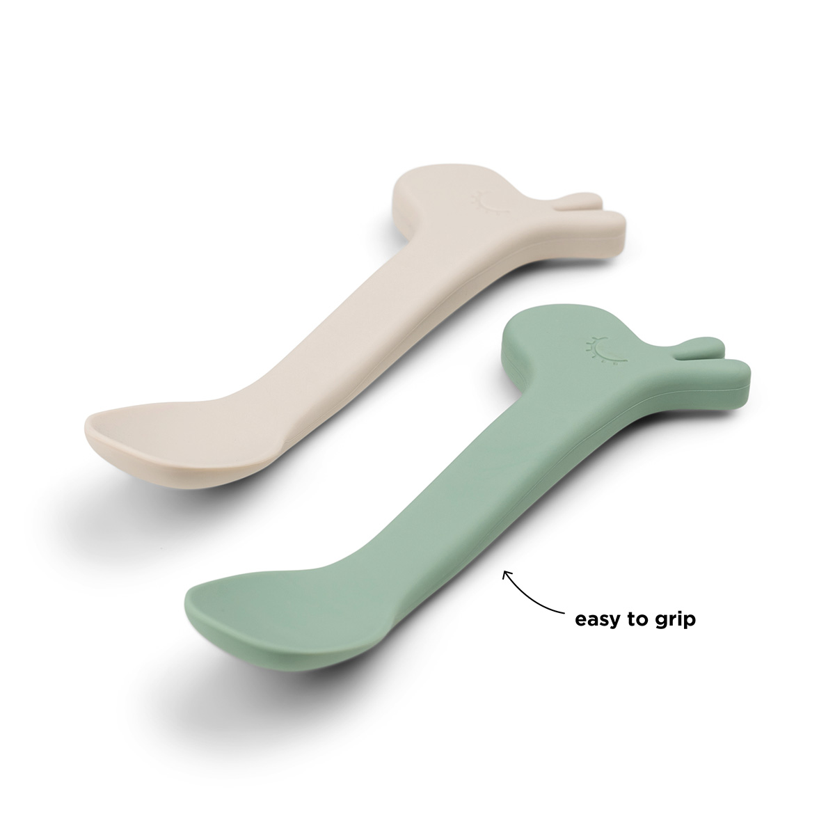 Set de 2 cuillères en silicone - Lalee Vert et Sable