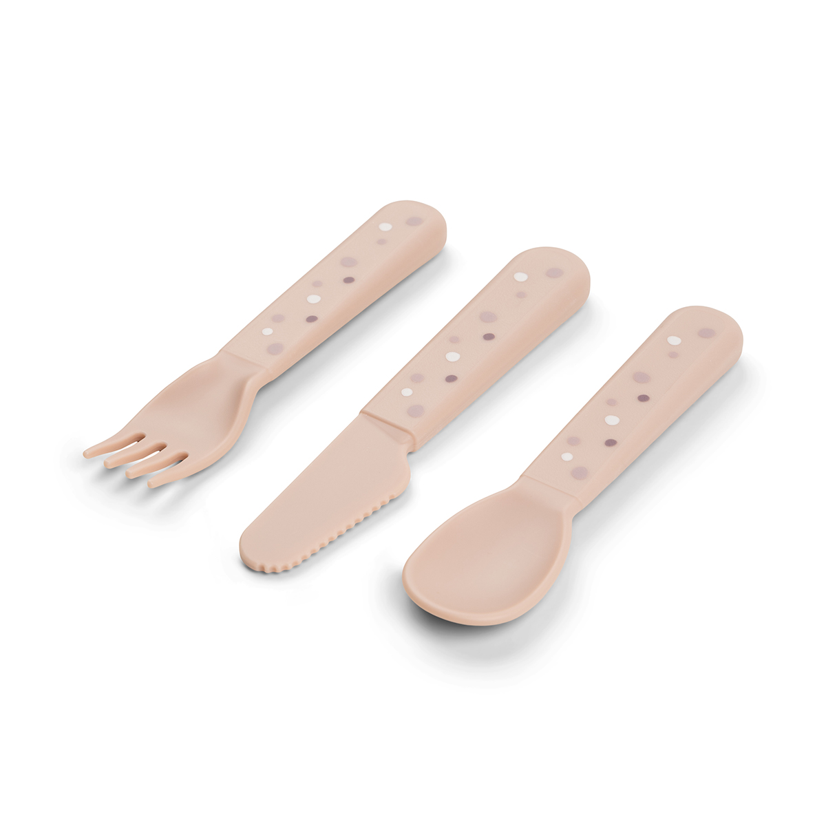 Set de 3 couverts foodie happy dots - Rose