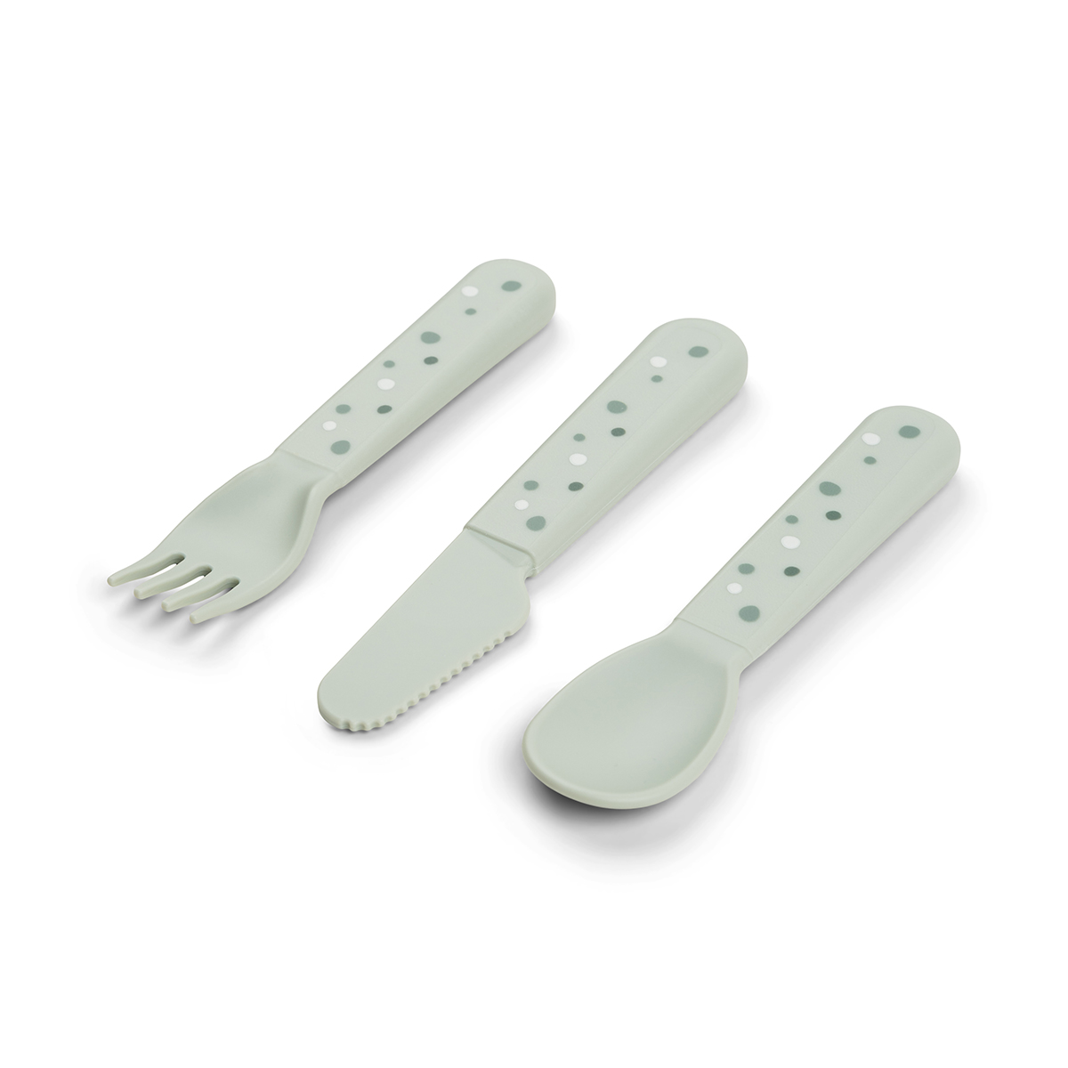Set de 3 couverts foodie happy dots - Vert