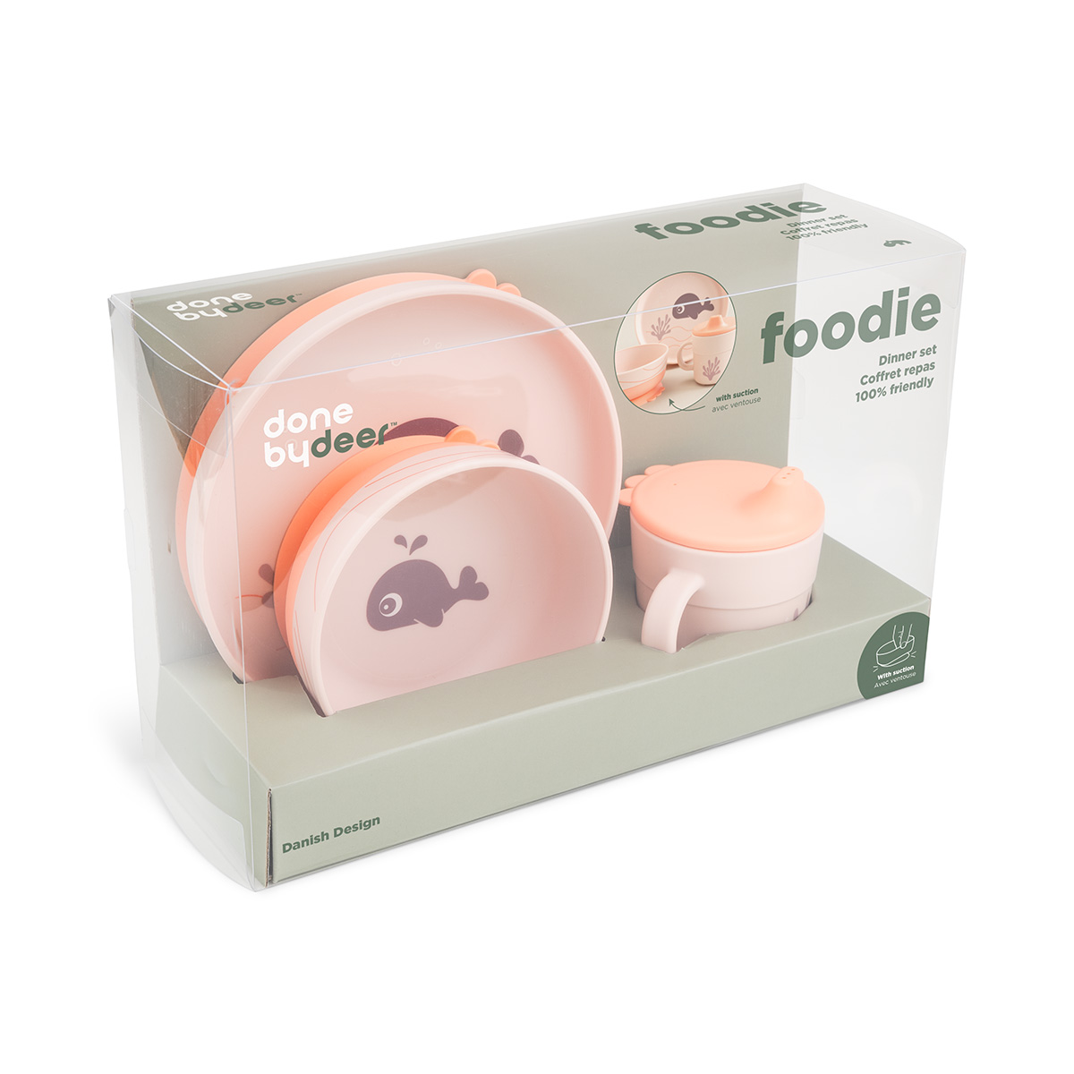 Coffret repas Wally - 3 pièces - Rose