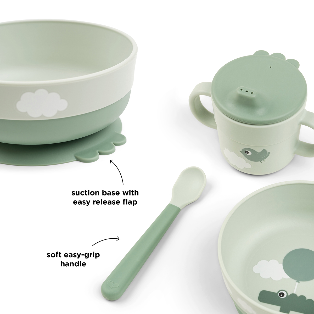 Coffret premier repas - Happy clouds - Vert