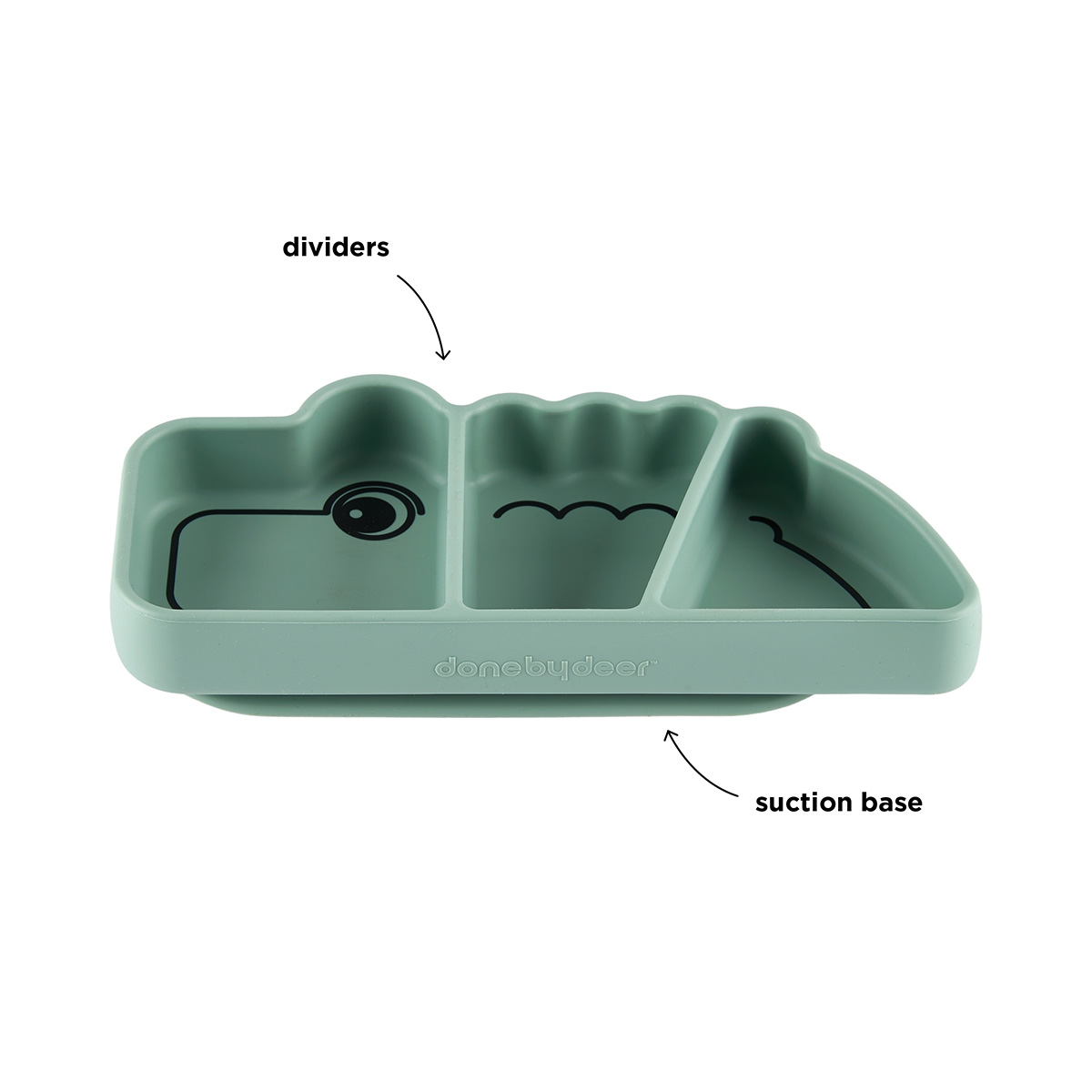 Assiette antidérapante Croco en silicone - Vert