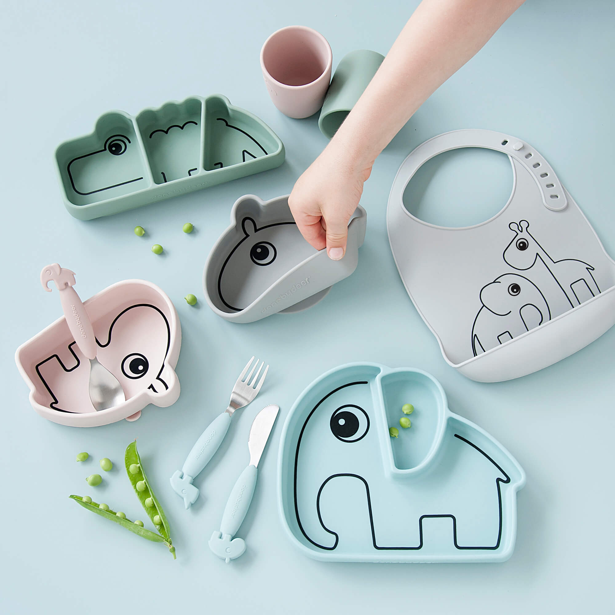 Assiette antidérapante Croco en silicone - Vert