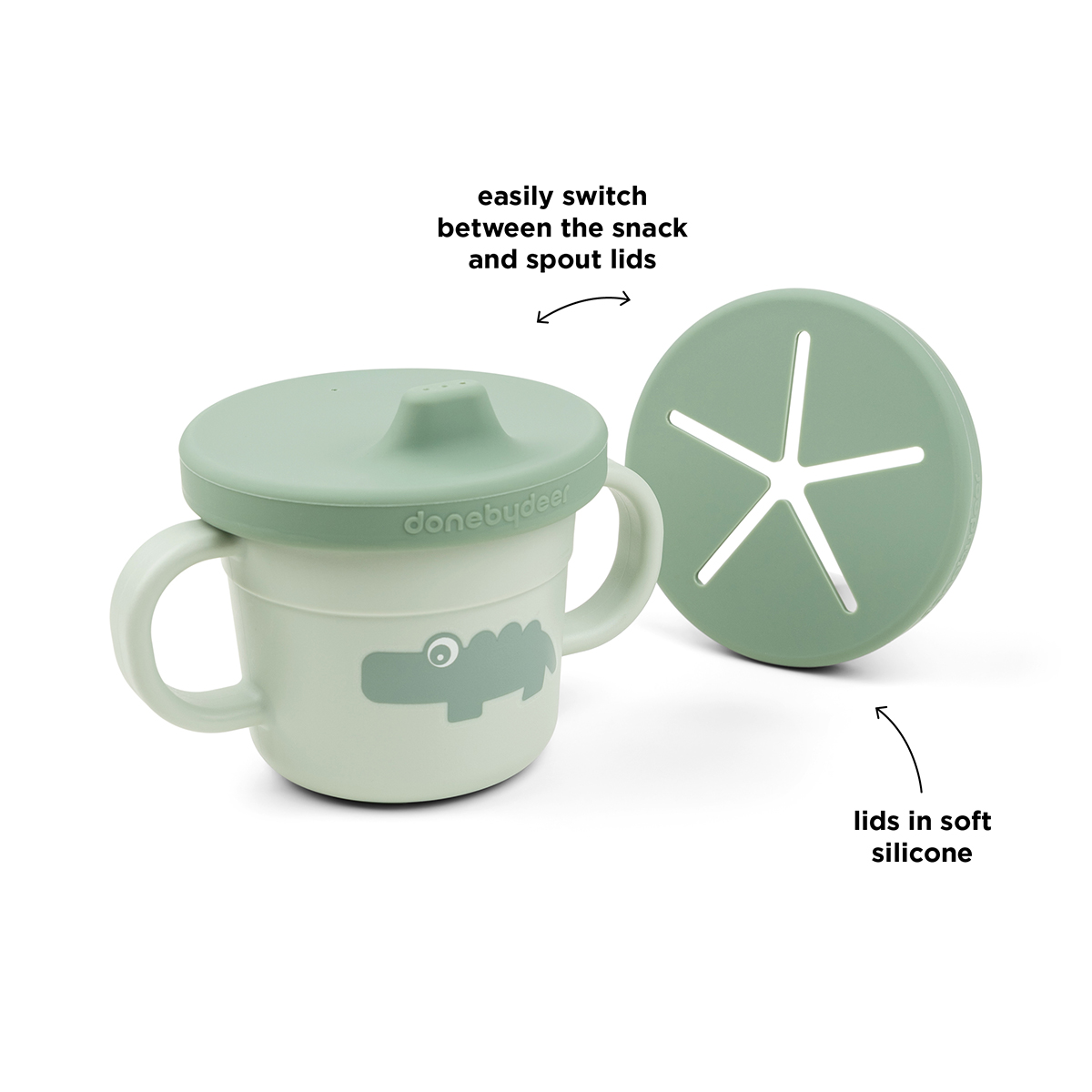 Tasse d'apprentissage et snack - Croco Vert