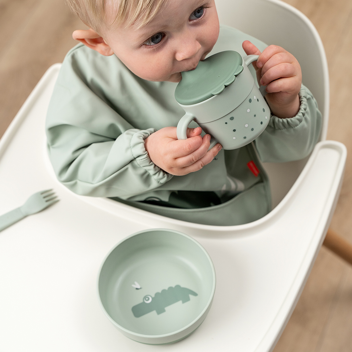 Tasse d'apprentissage - Happy dots - Vert