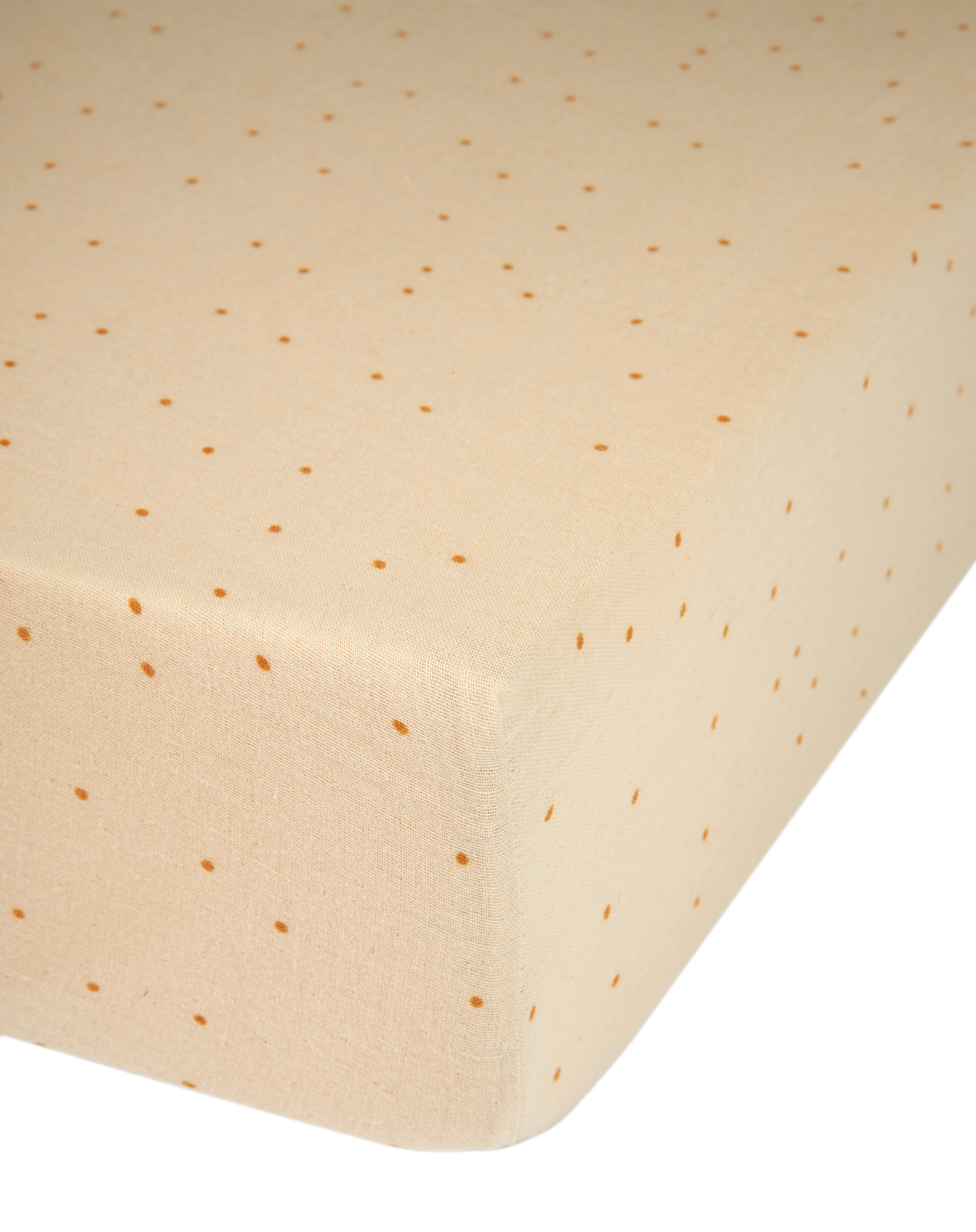 Détail texture drap housse 70x140 Nobodinoz Wabi-Sabi Ginger en coton bio