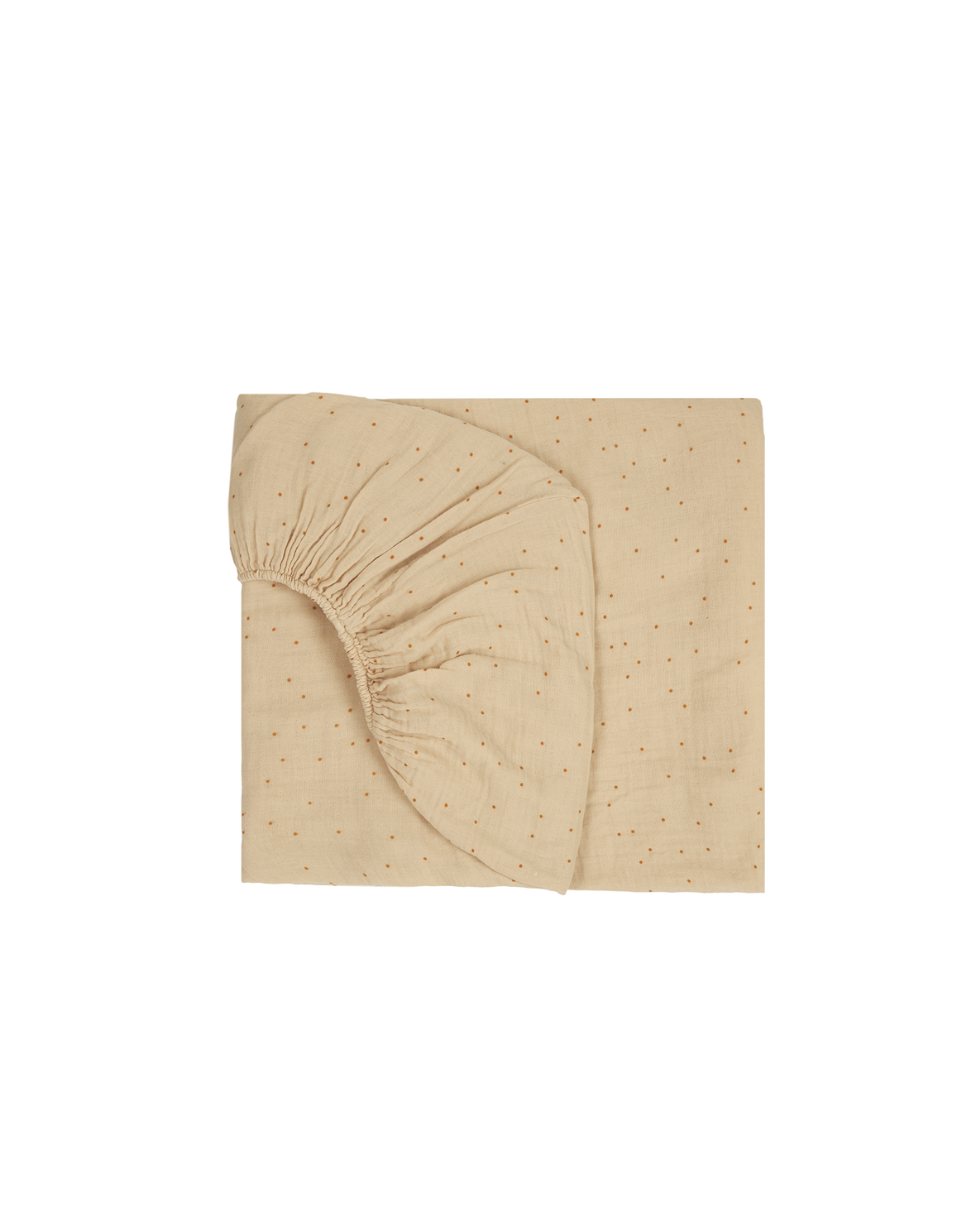 Drap housse 70x140 Nobodinoz Wabi-Sabi Ginger en coton bio plié