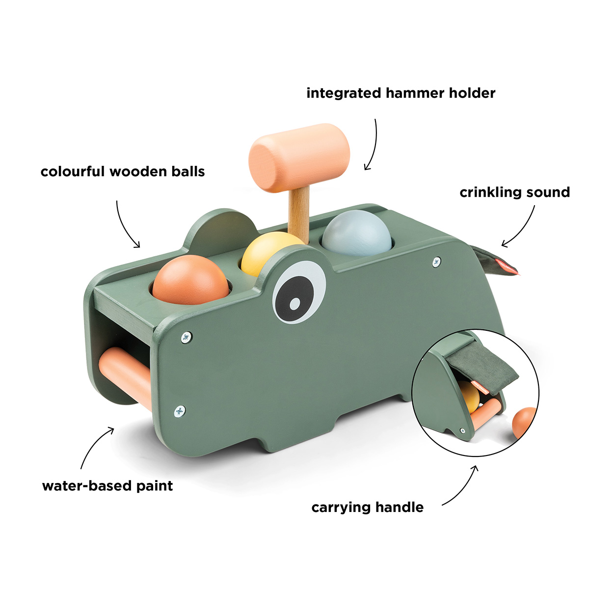 Jeu de marteau Croco - Vert