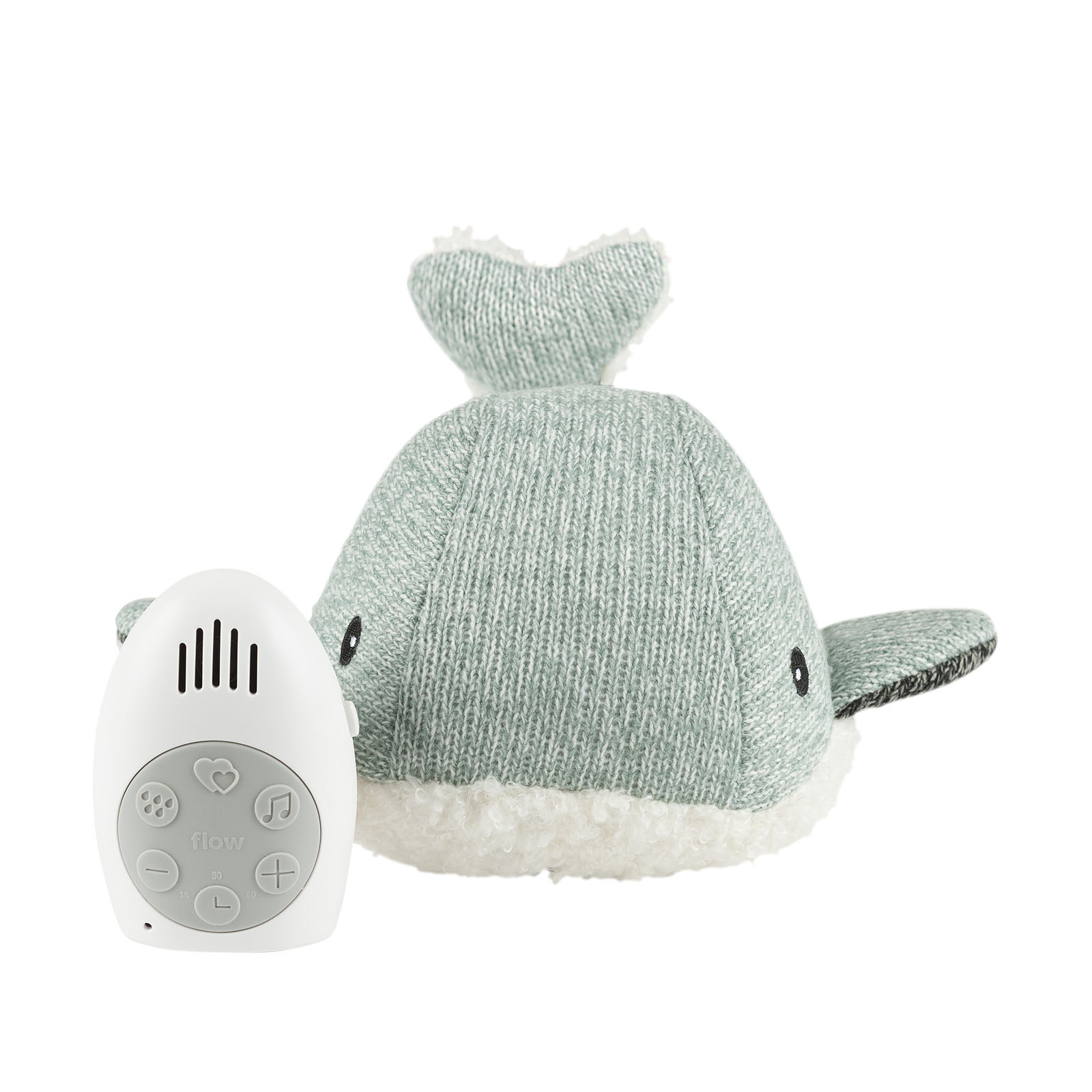 Peluche baleine Moby Flow Amsterdam avec module bruit blanc amovible