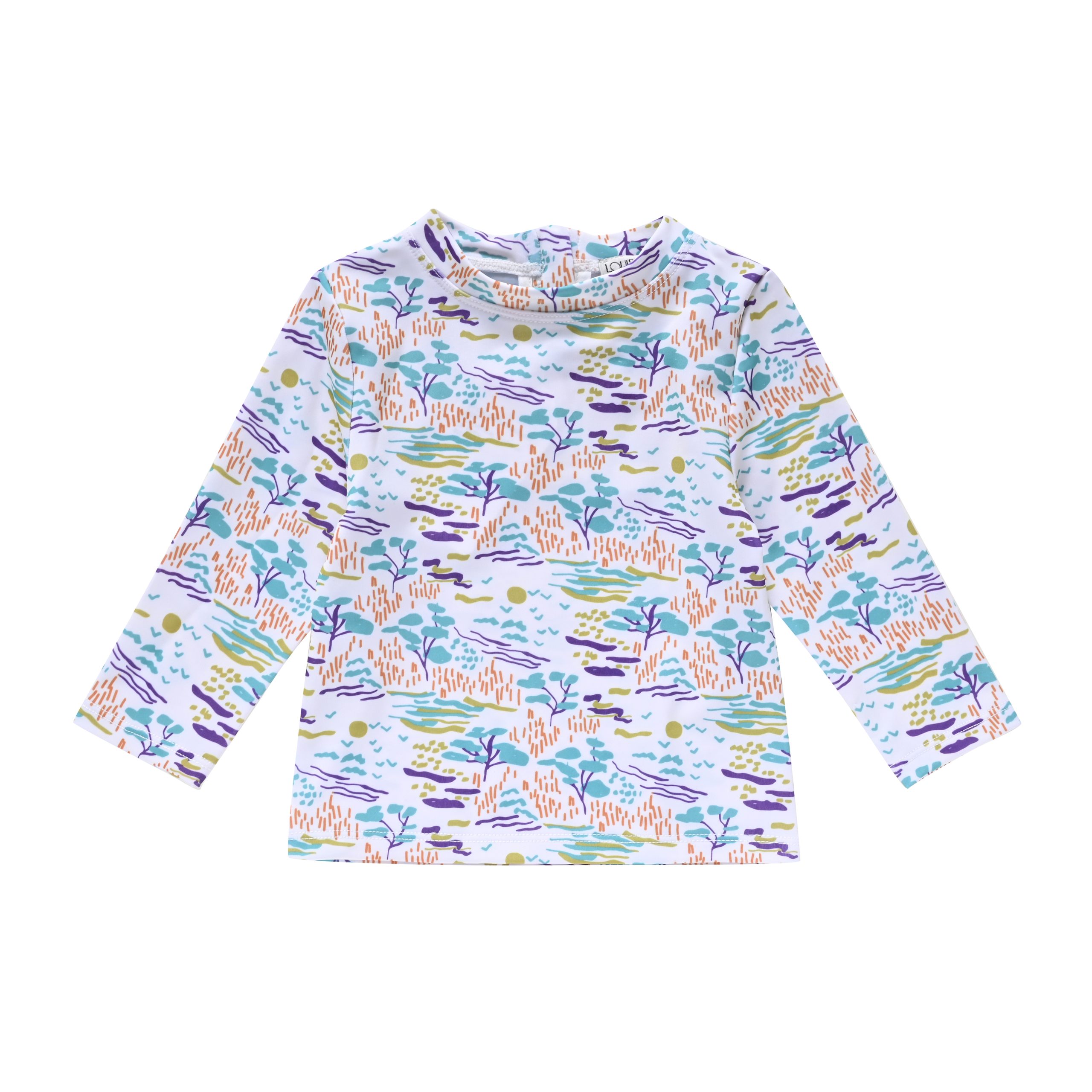 haut anti UV bébé garçon Louise Misha imprimé Cream Past Fields manches longues