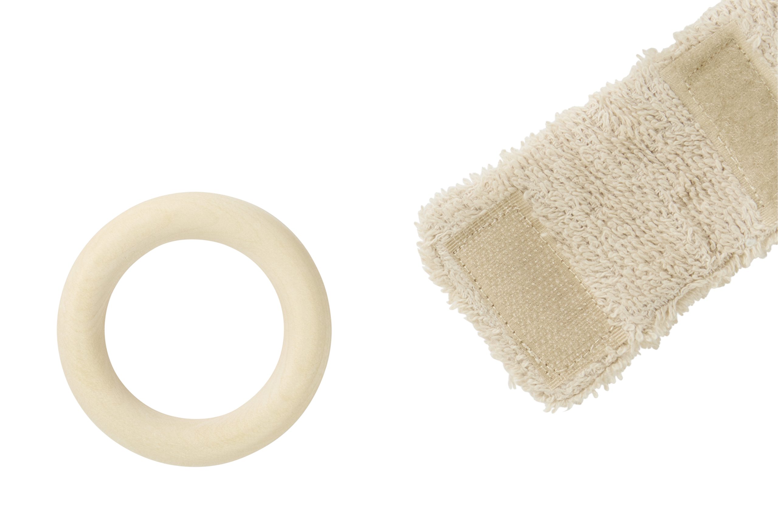 Oreilles en coton bio amovibles de l’anneau de dentition Bunny Amande Nobodinoz – lavables en machine