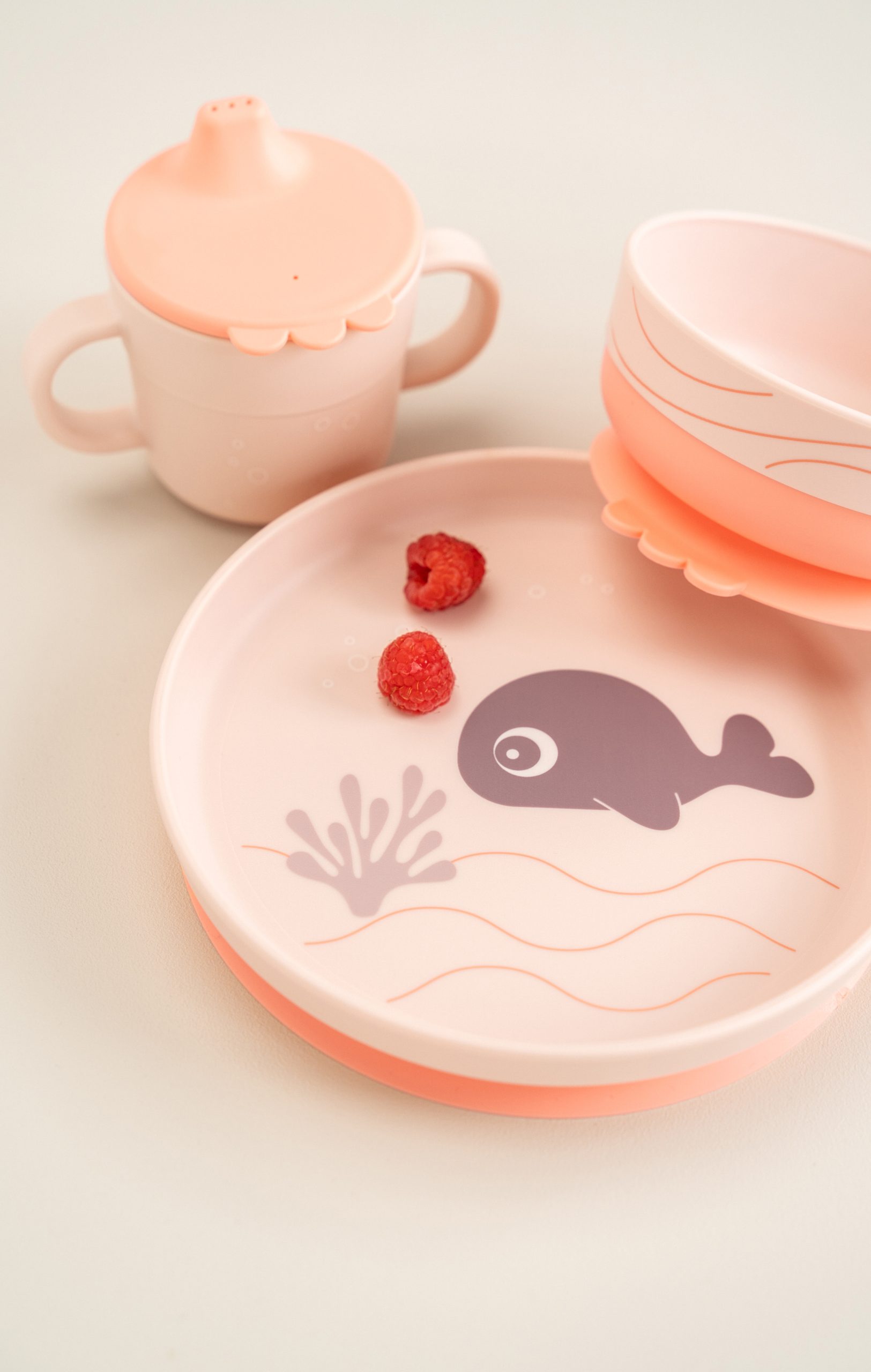 Coffret repas Wally - 3 pièces - Rose