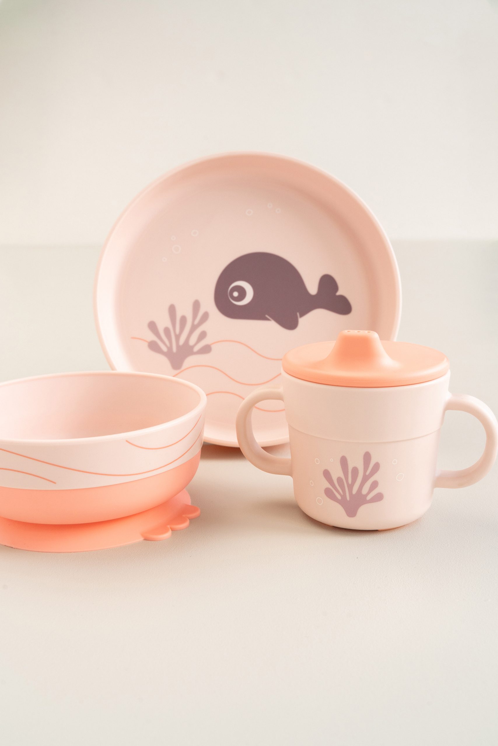 Coffret repas Wally - 3 pièces - Rose