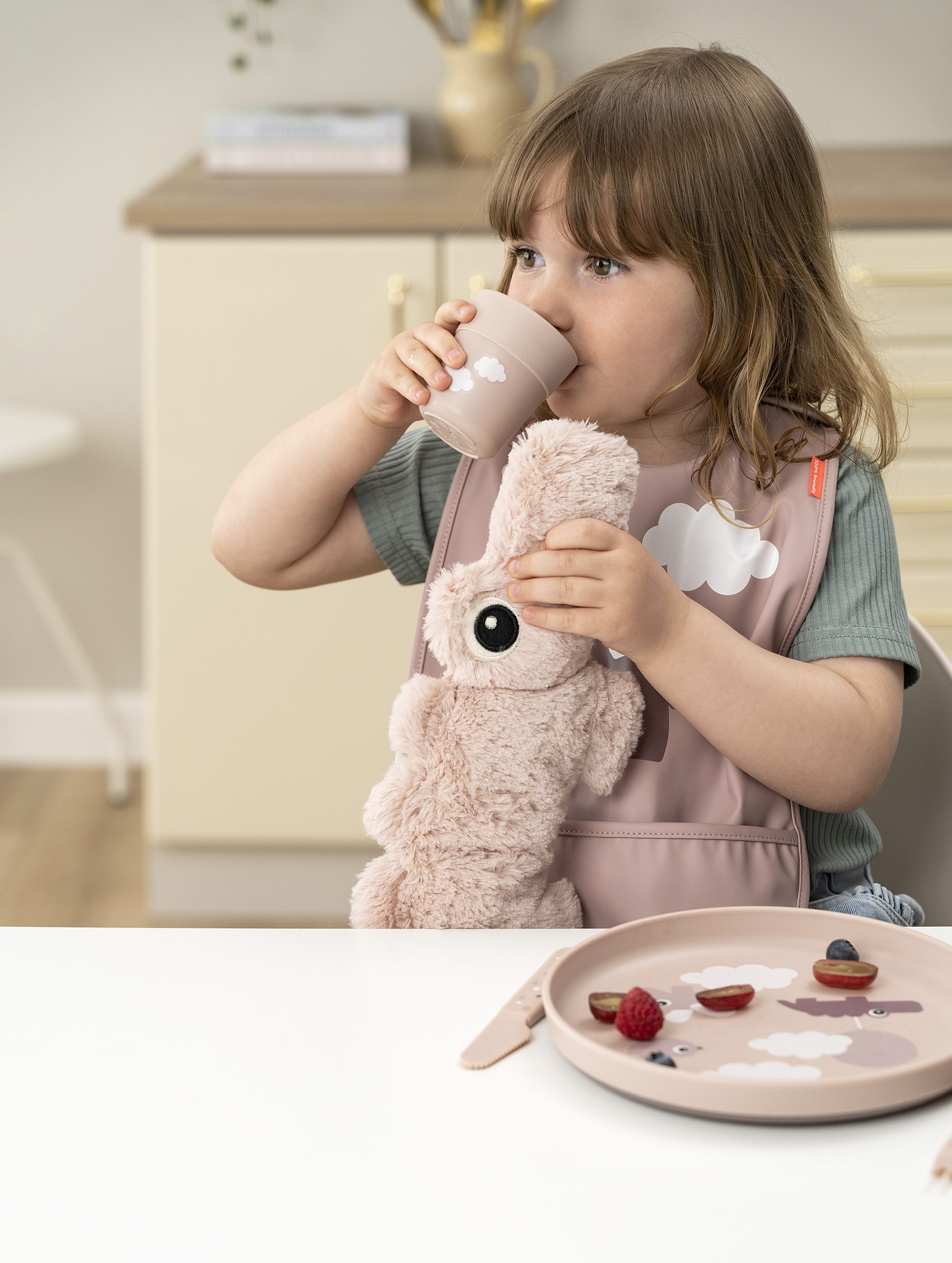 Mini gobelet foodie happy clouds - rose 135ml