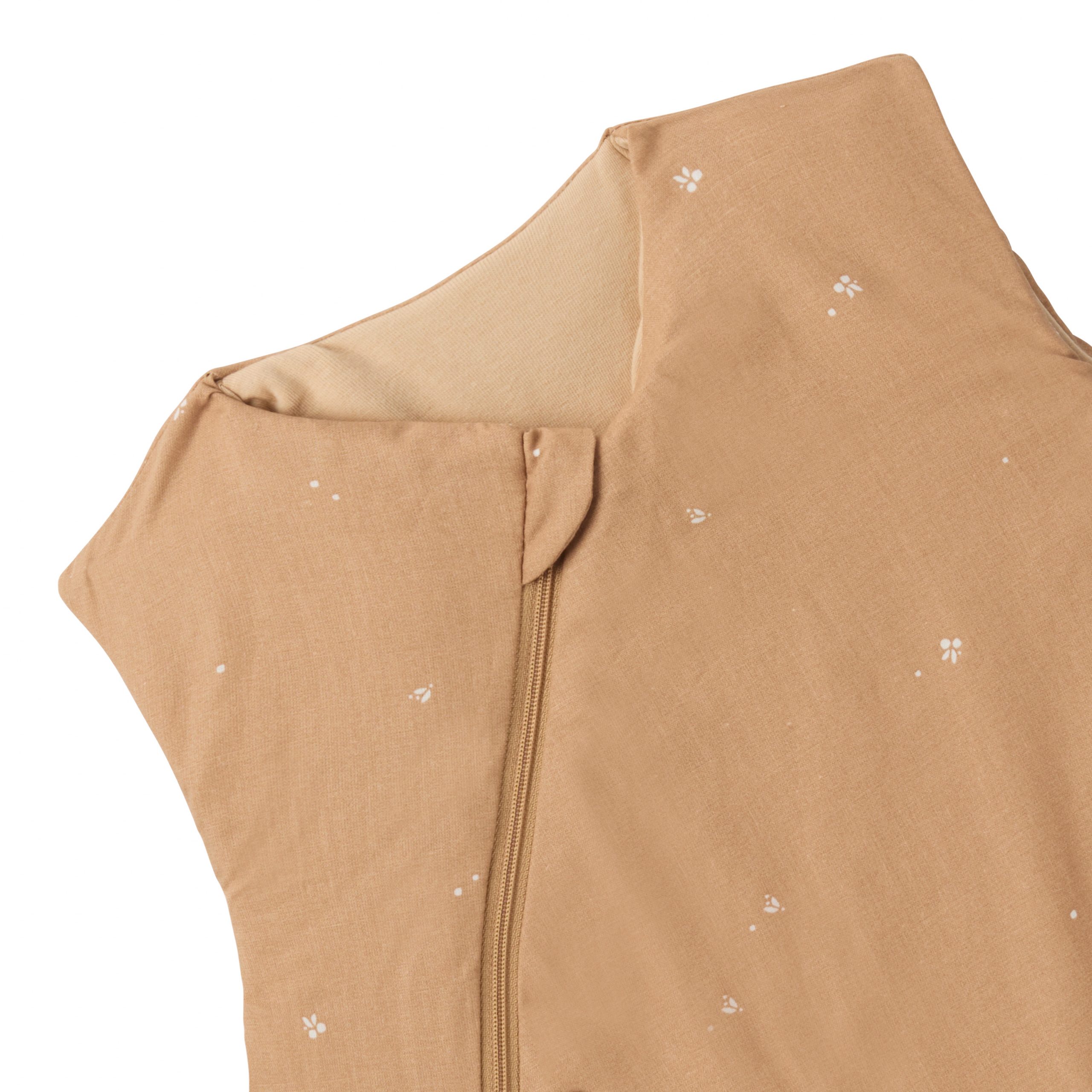 Fermeture latérale et de la gigoteuse bébé hiver Nobodinoz en coton bio terracotta clair 