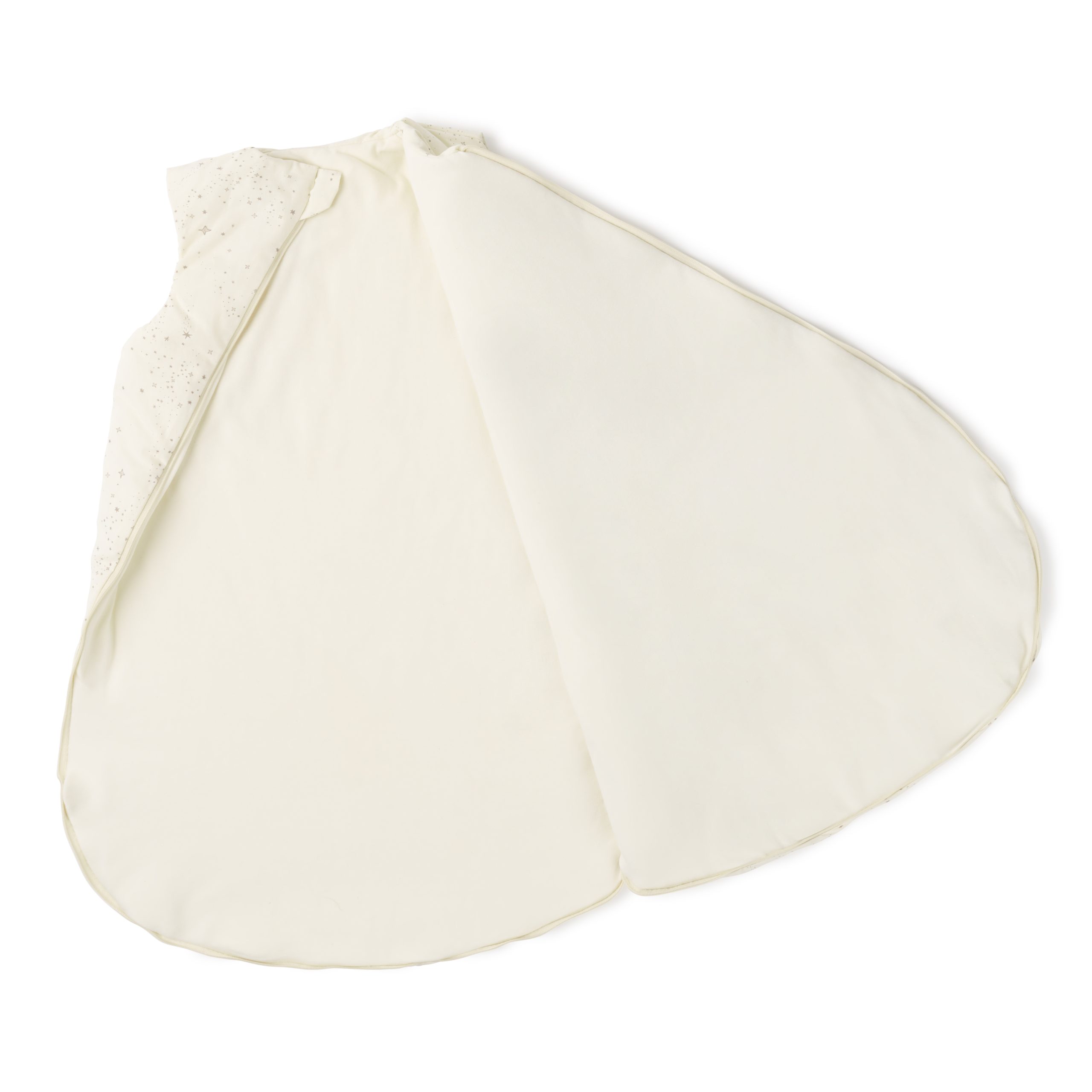 Intérieur de la gigoteuse bébé Nobodinoz crème à étoiles, coton bio.