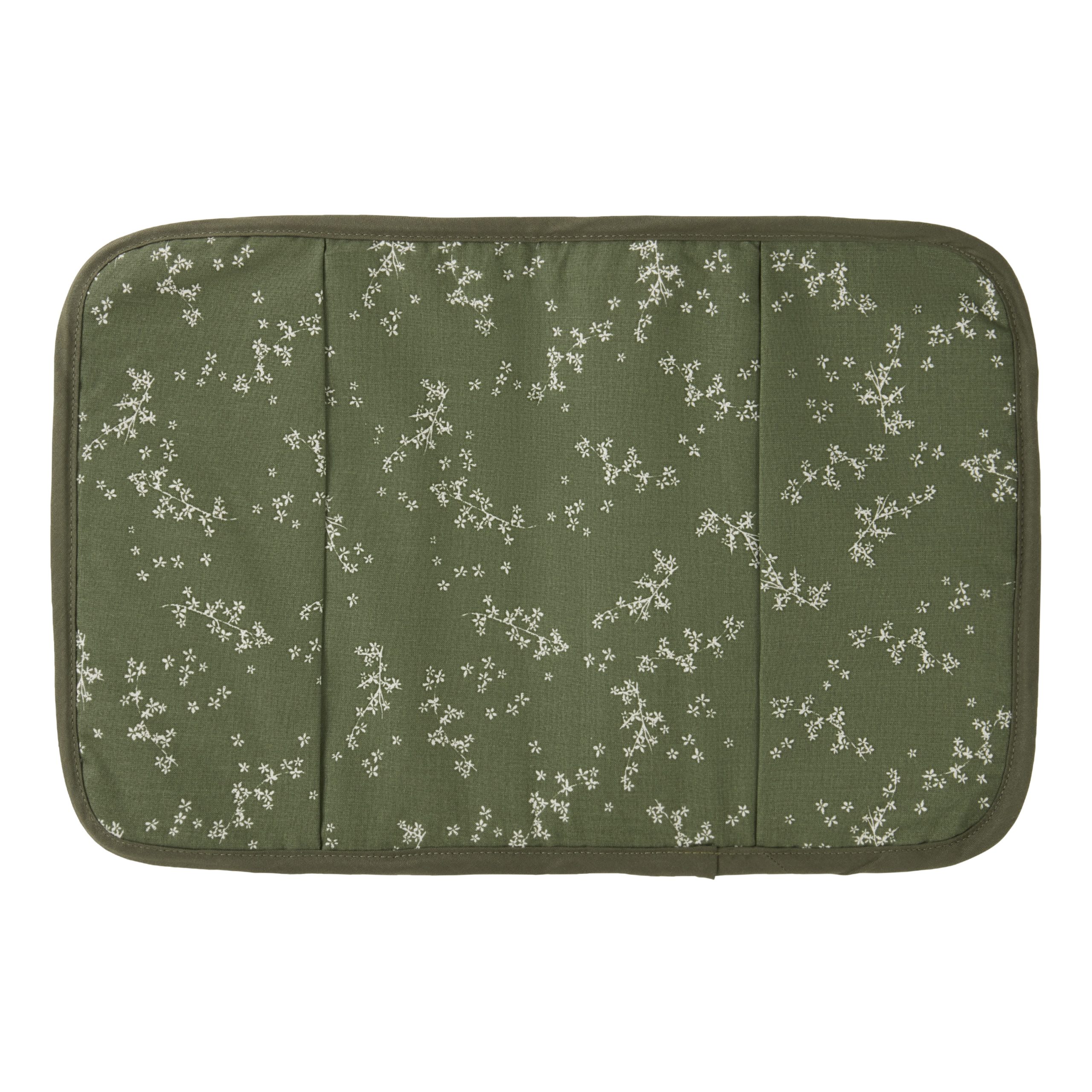 Intérieur protège carnet de santé bébé coton motif vert Stories Green Jasmine