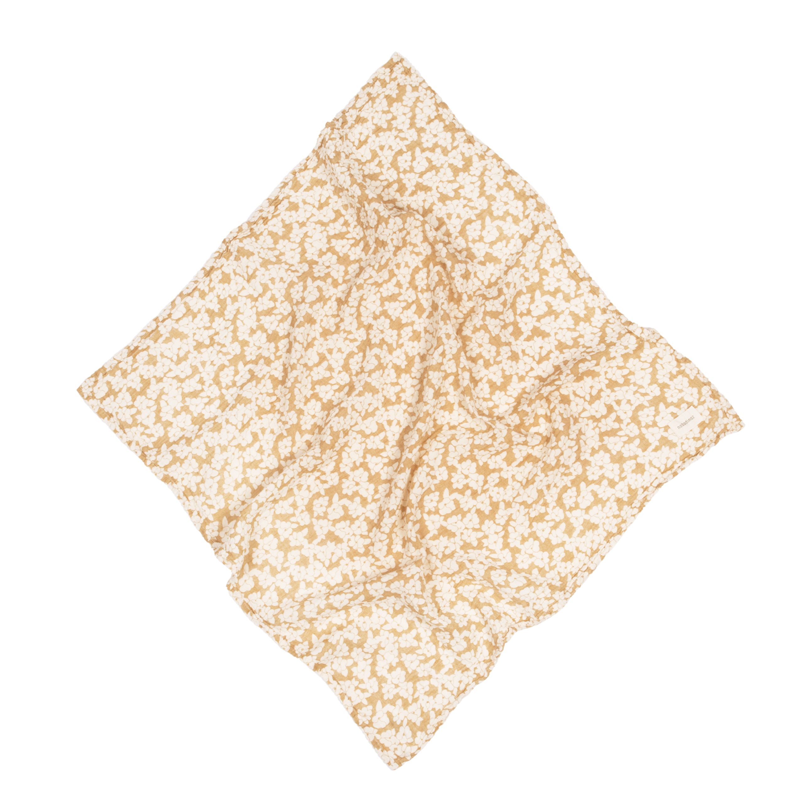 Lange bébé motif Sakura Nobodinoz déplié double gaze de coton bio.