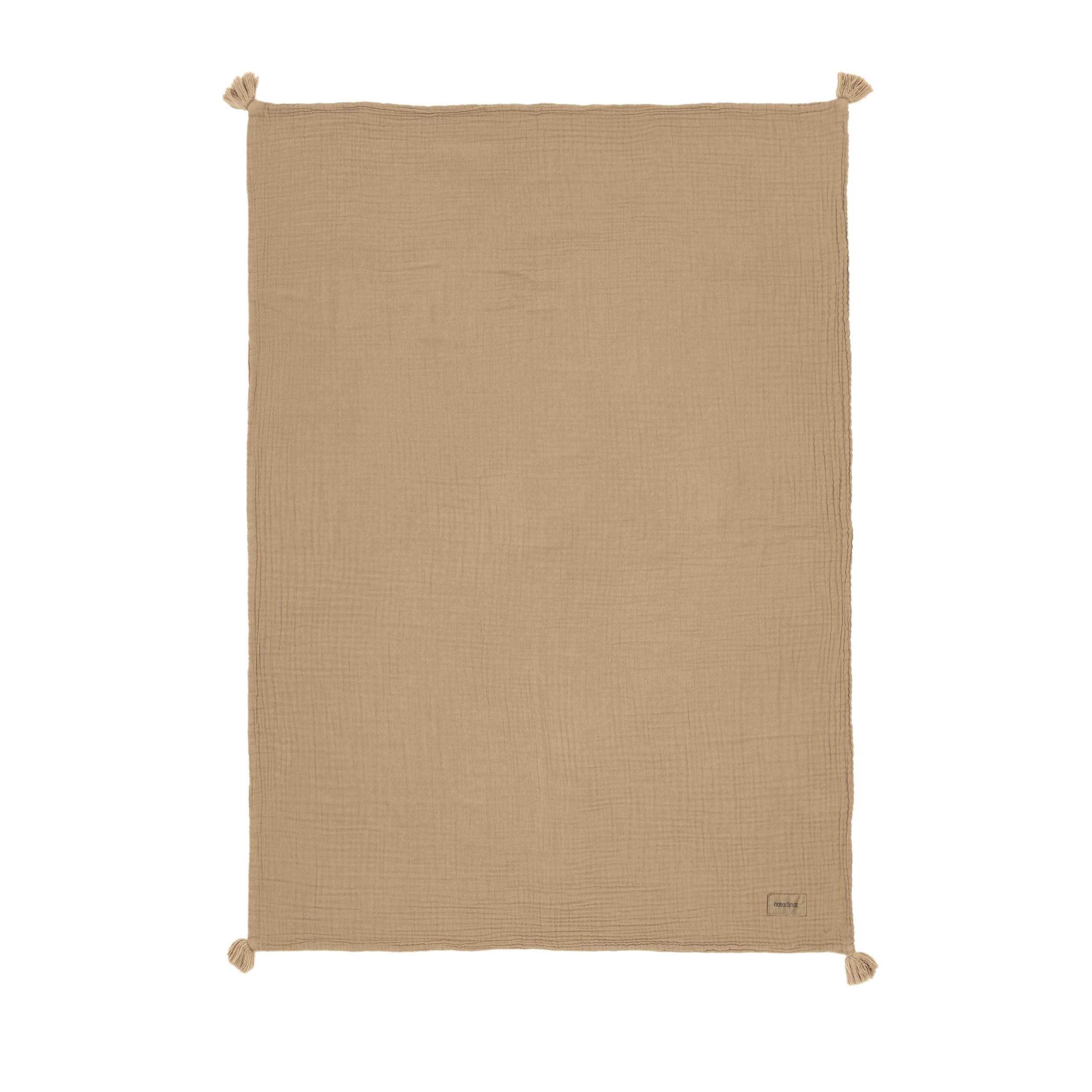 Couverture bebe Nobodinoz marron Sésame en coton bio, 65 × 100 cm.