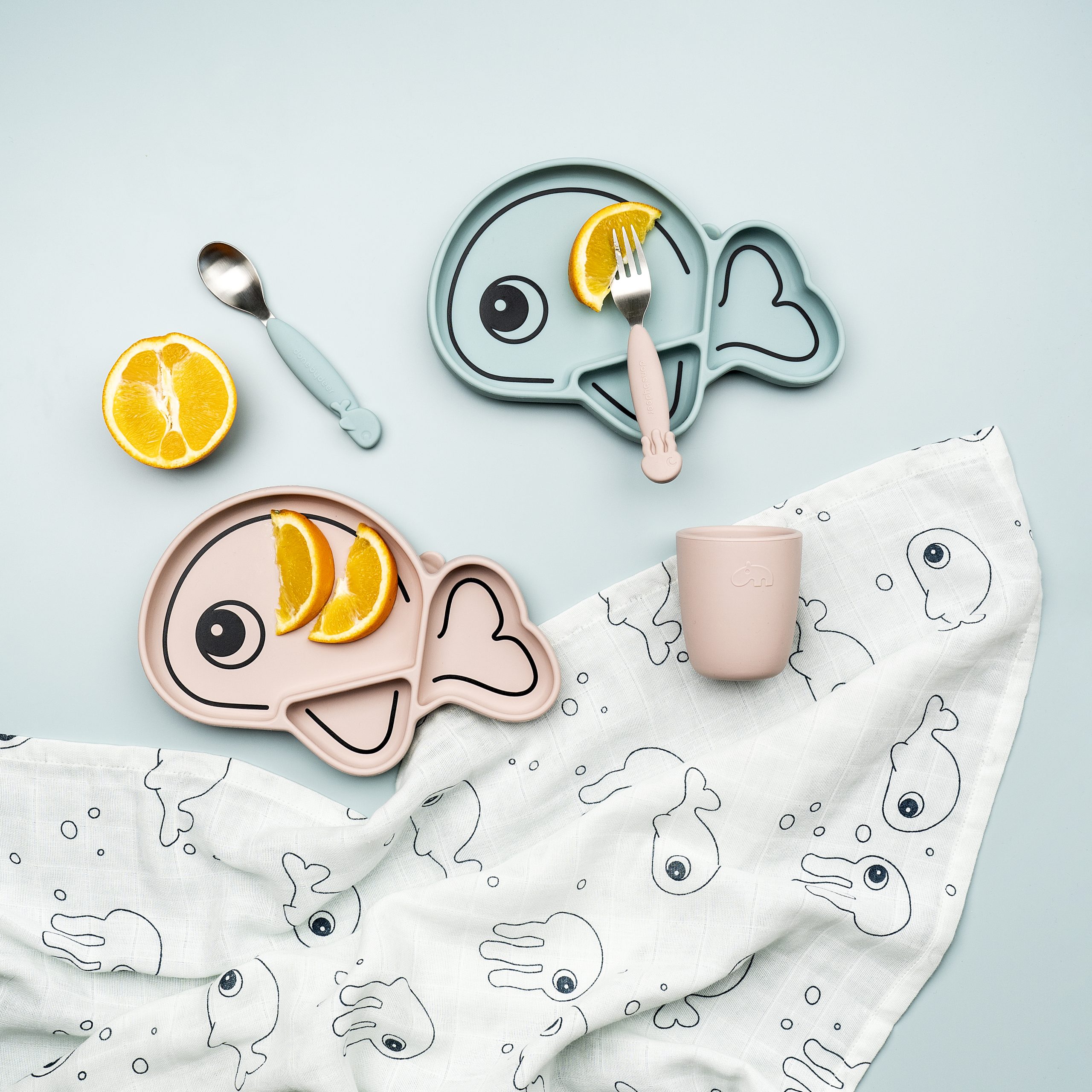 Assiette antidérapante Wally en silicone - Bleu