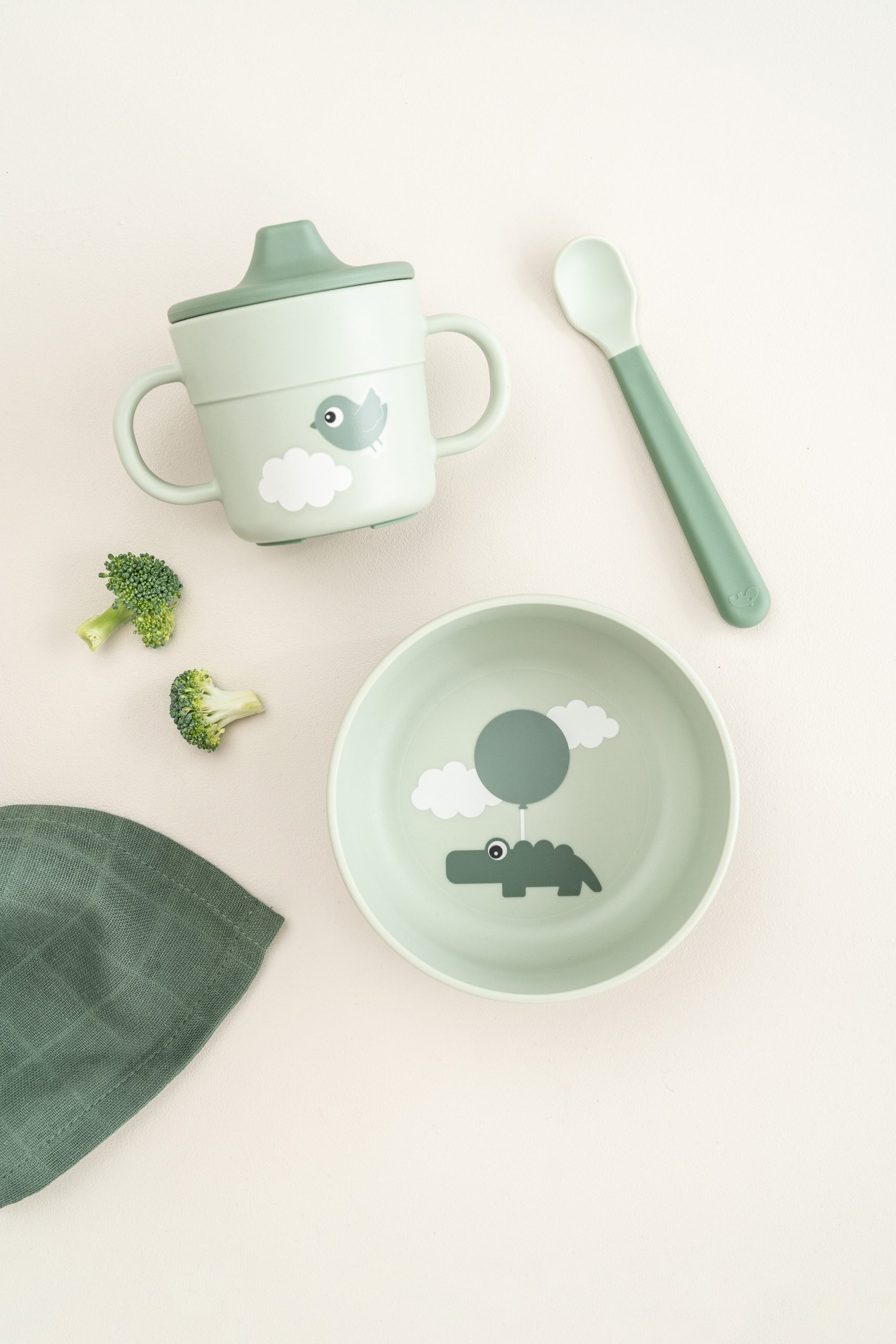 Coffret premier repas - Happy clouds - Vert
