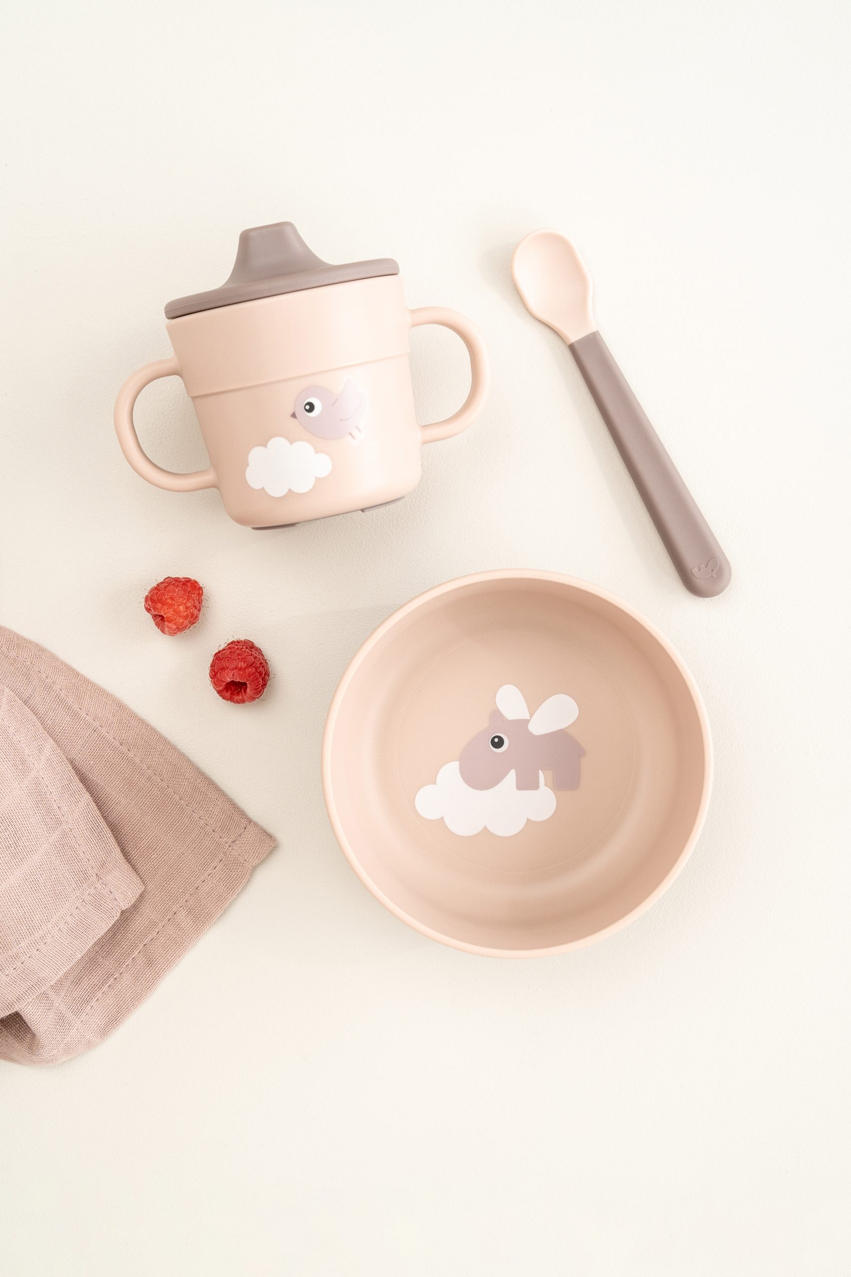 Coffret premier repas - Happy clouds - Rose