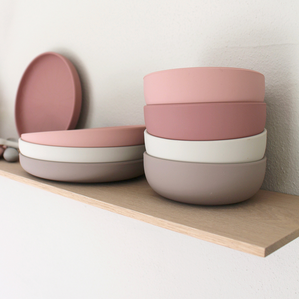 Bol Fleurs en silicone - Set de 2 - Beige et Marron