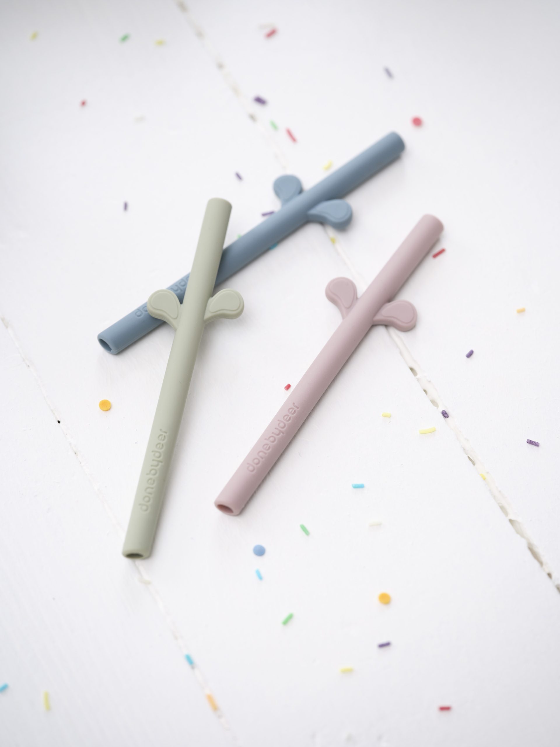 Lot de 5 pailles en silicone peekaboo - Bleu mixte