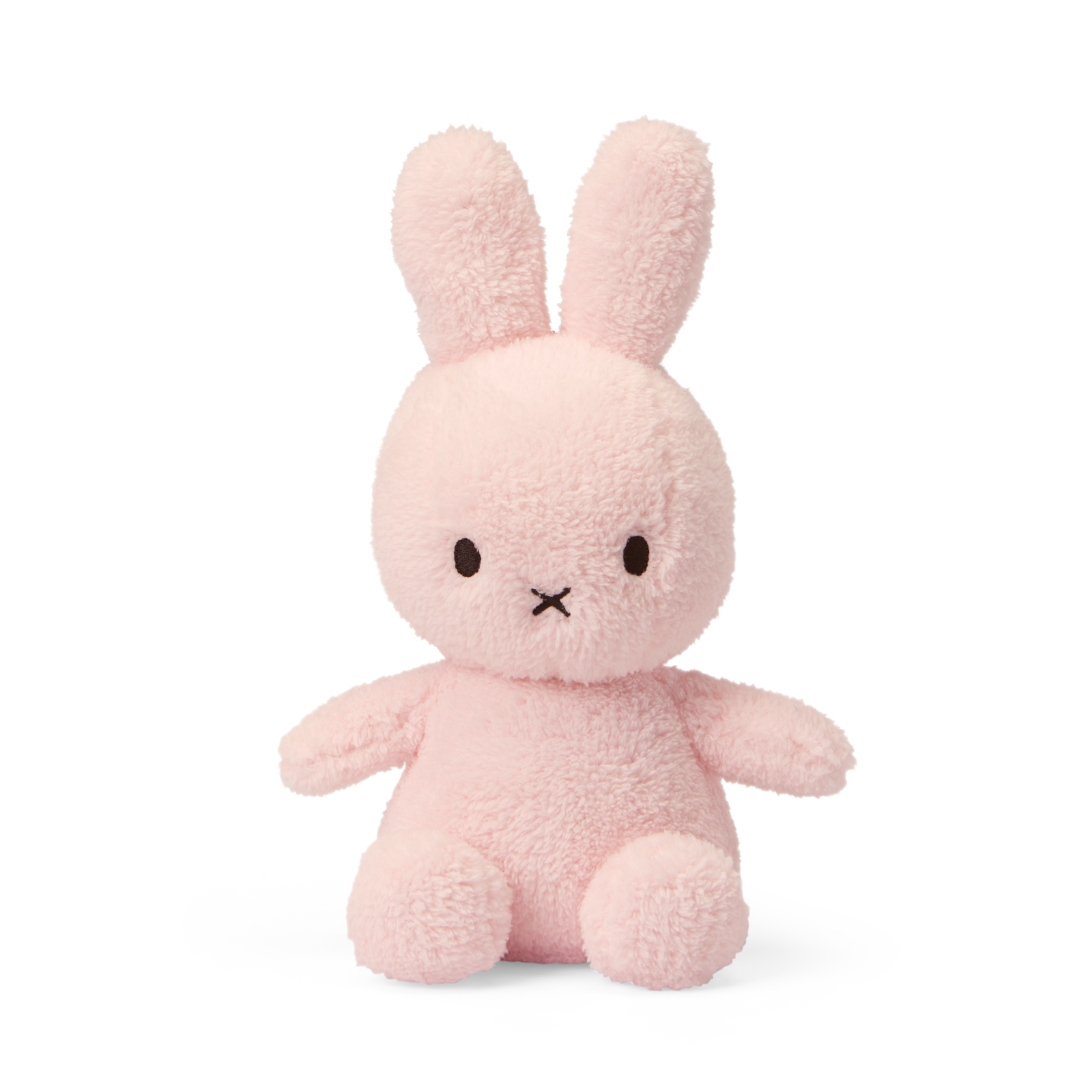 Peluche Miffy Terry rose pastel 23 cm – Bon Ton Toys – vue de face – peluche douce et écoresponsable fabriquée à la main