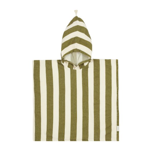 Poncho de plage doublure en gaze de coton Portofino 1-3 ans - Pistachio Nobodinoz