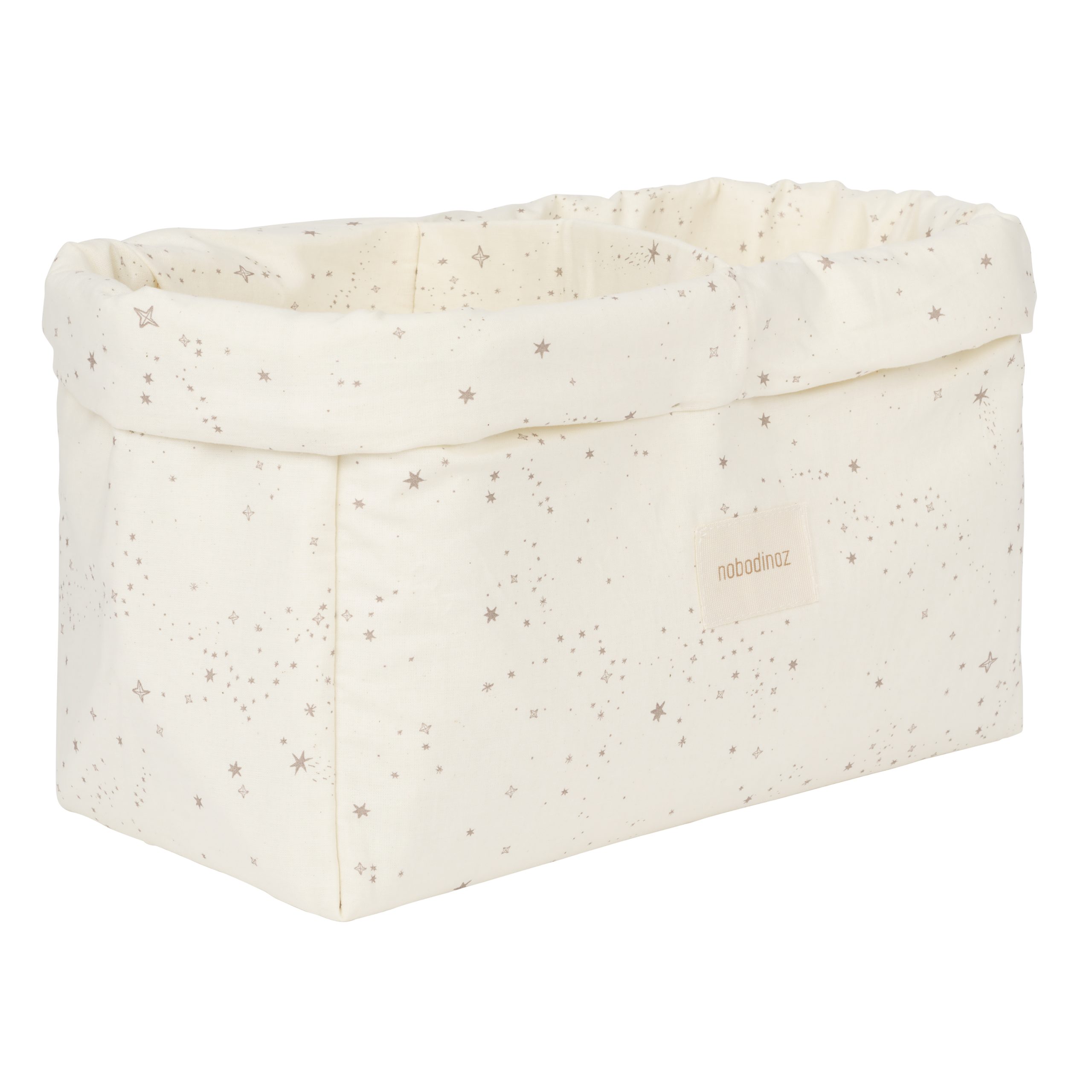Panier Nobodinoz de rangement double compartiments Natural Milky Way pour chambre bébé