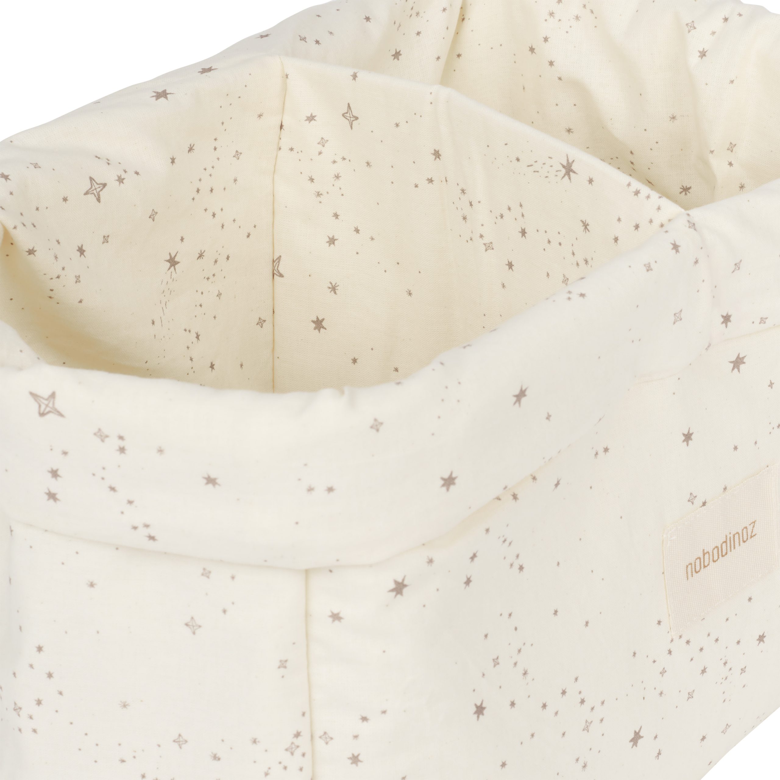 Intérieur du panier double Nobodinoz Natural Milky Way avec deux compartiments