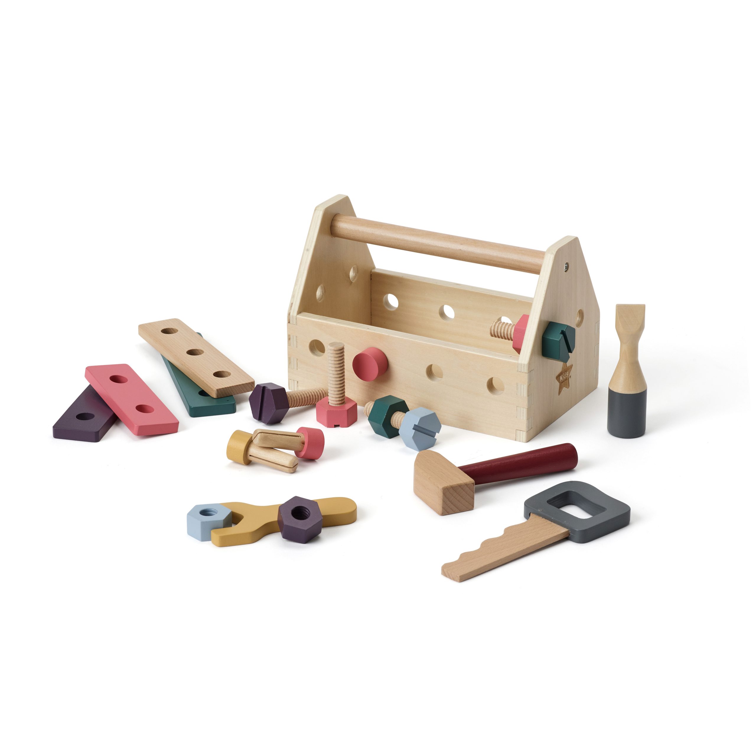 Jouets bricolage en bois pour enfant avec vis, boulons et outils Kid’s Concept.