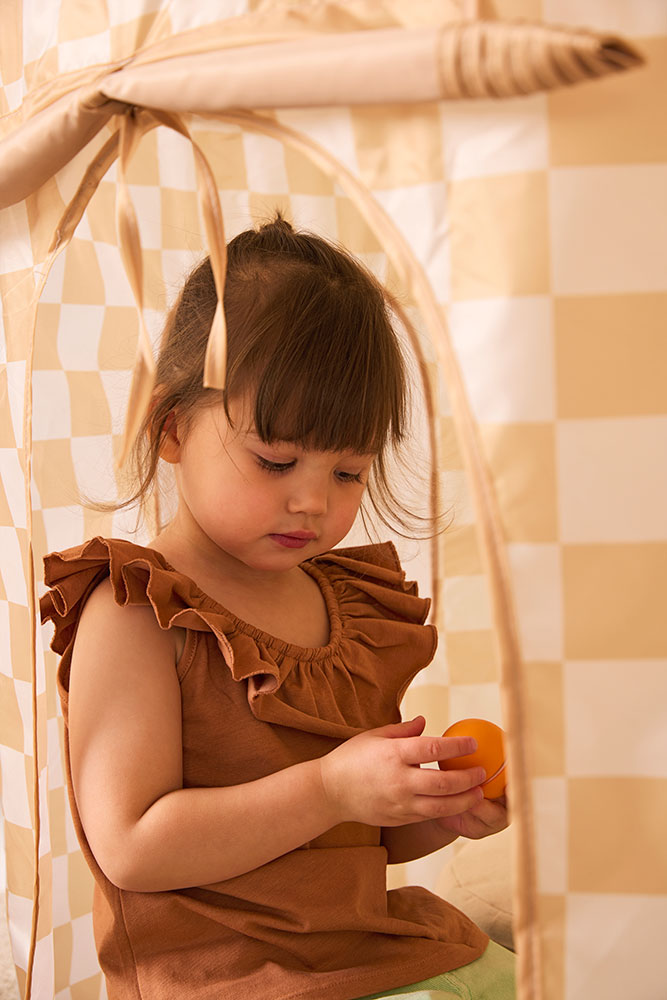 Tente de Jeu à carreaux - Jaune