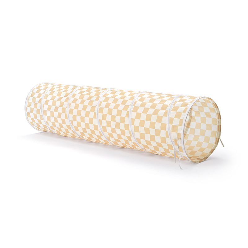 Tunnel de jeu pour bébé à carreaux jaunes en tissu polyester – Kid’s Concept