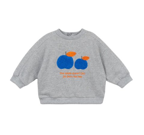 Sweat bébé Erell Pommes - Gris - Arsène et les Pipelettes