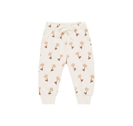 Pantalon de jogging bébé Tulipes - Ivoire - Quincy Mae