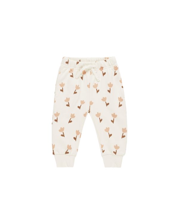 Pantalon de jogging bébé Tulipes - Ivoire - Quincy Mae