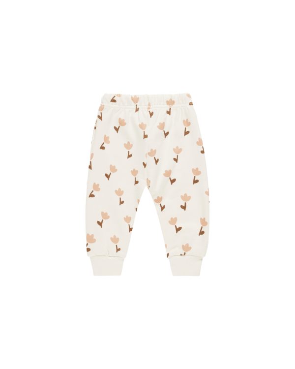 Pantalon de jogging bébé Tulipes - Ivoire - Quincy Mae DOS