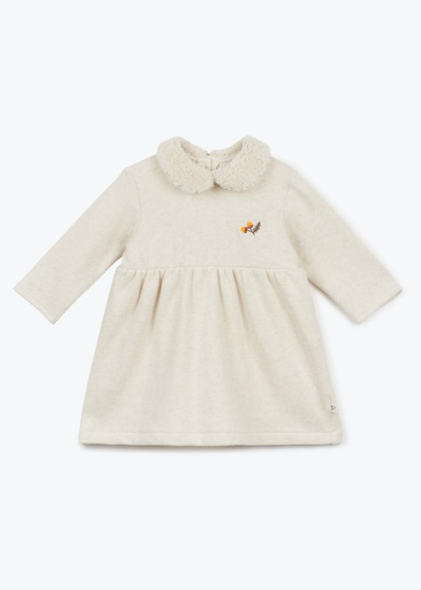 Robe bébé broderie Etia - Sable chine Arsène et les Pipelettes coton col