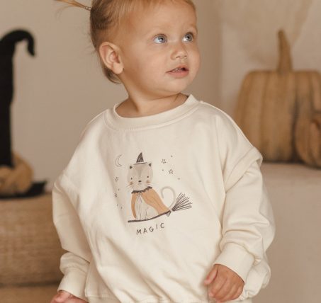 Sweat manches longues en molleton Magic - Naturel bébé Quincy Mae