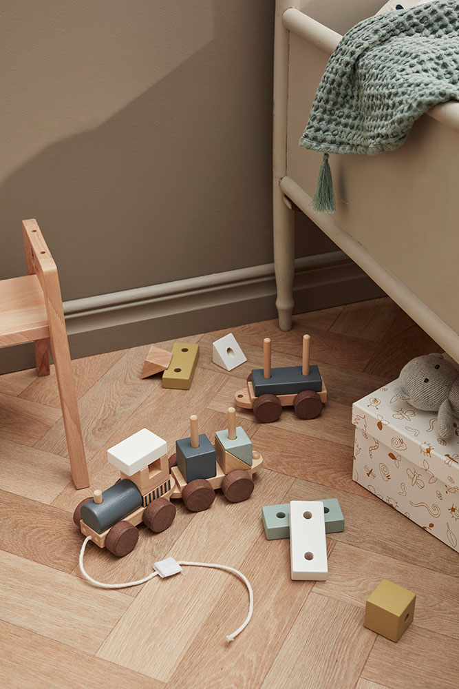 Train avec cubes empilables en bois - Naturel Kid's Concept Lifestyle 2