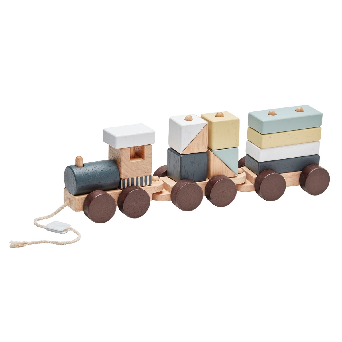 Train avec cubes empilables en bois - Naturel Kid's Concept
