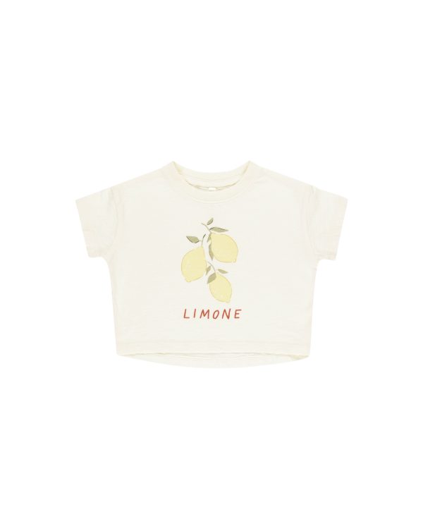 T-Shirt Boxy Citron - Ivoire - Rylee + Cru