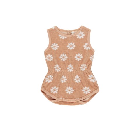Combinaison bébé éponge Rylee + Cru imprimé Daisy rose pamplemousse