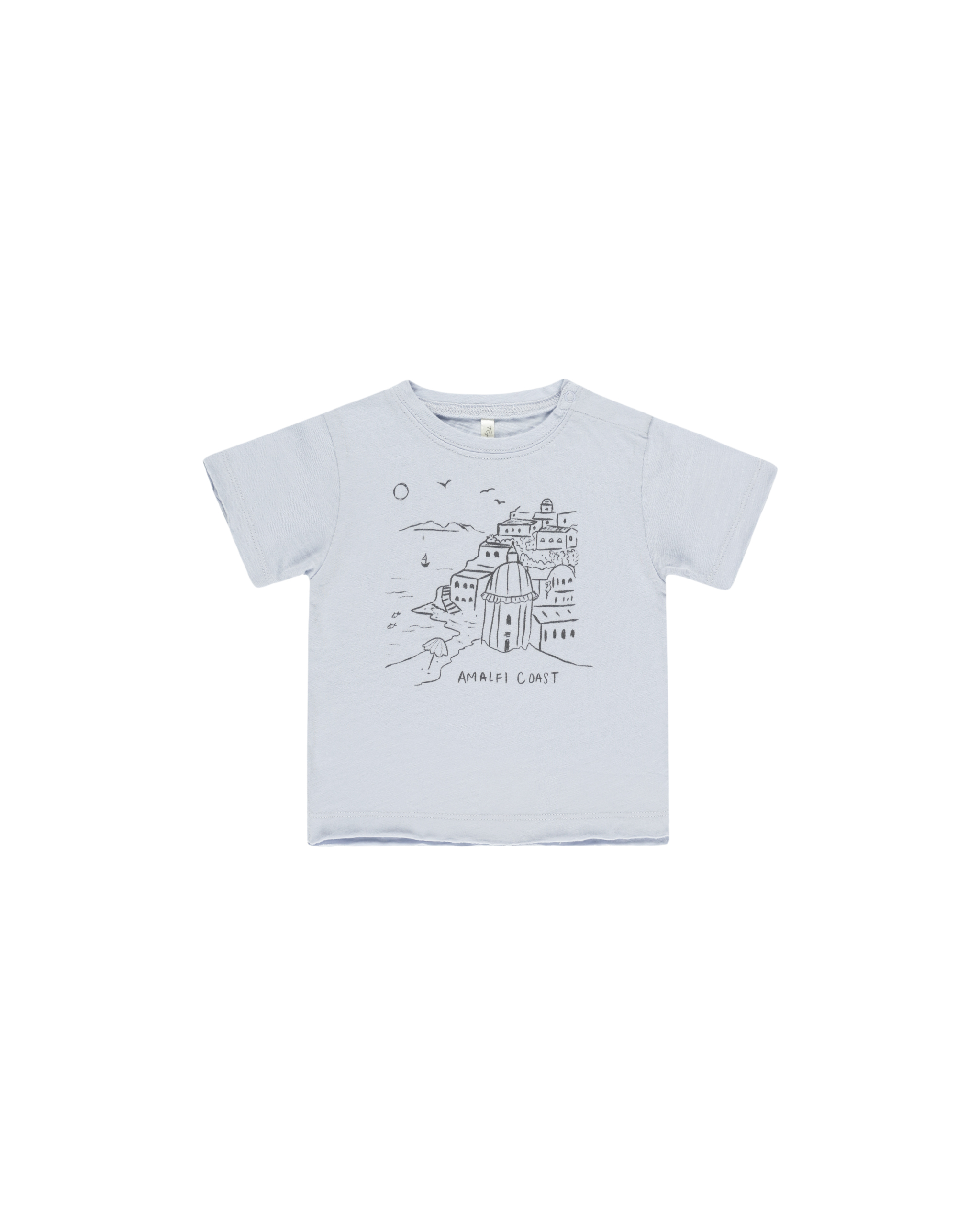 T-Shirt Côte Amalfitaine - Bleu Clair Rylee + Cru