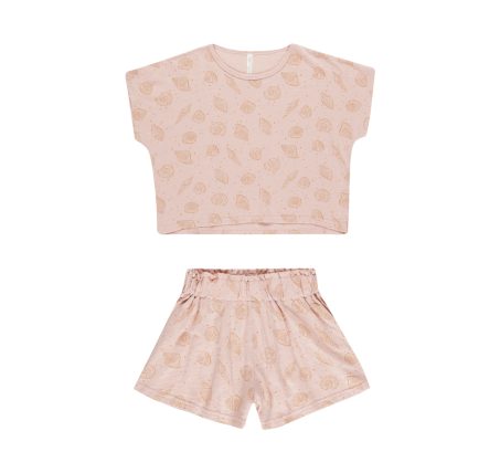 Ensemble T-Shirt et Short Coquillages - Rose Rylee + Cru