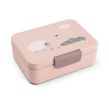 Boîte à goûter enfant rose avec mouton, collection Tiny Farm Done by Deer